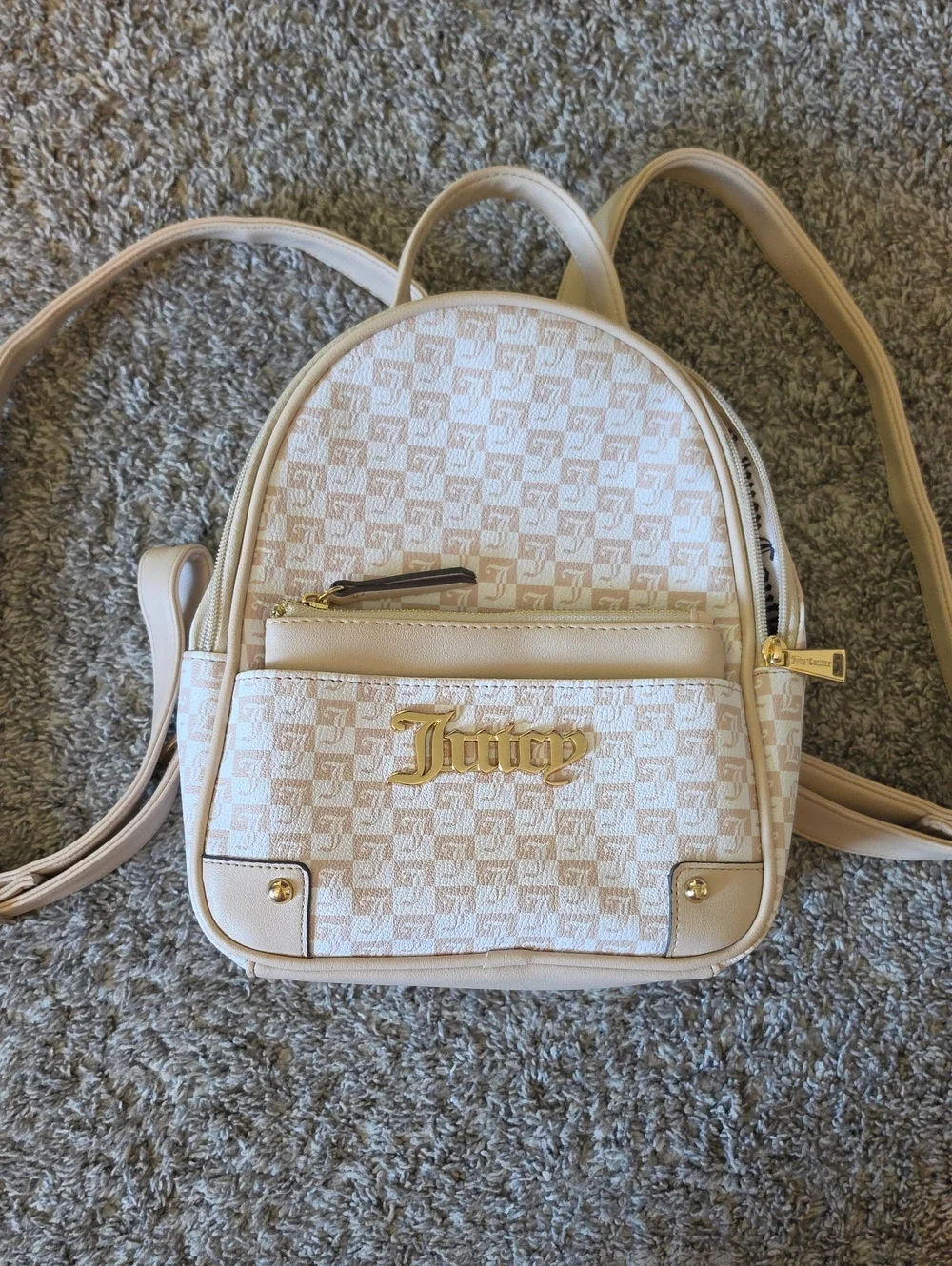 STUNNING Juicy Couture Cream Logo Mini Backpack
